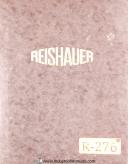 Reishauer-Fellows-Reishauer Fellows No. 12 Geaer Grinding Operator Instruction & Table Manual 1959-#12-No. 12-02
